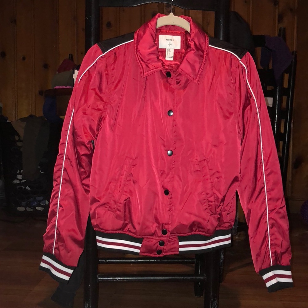 Red track jacket